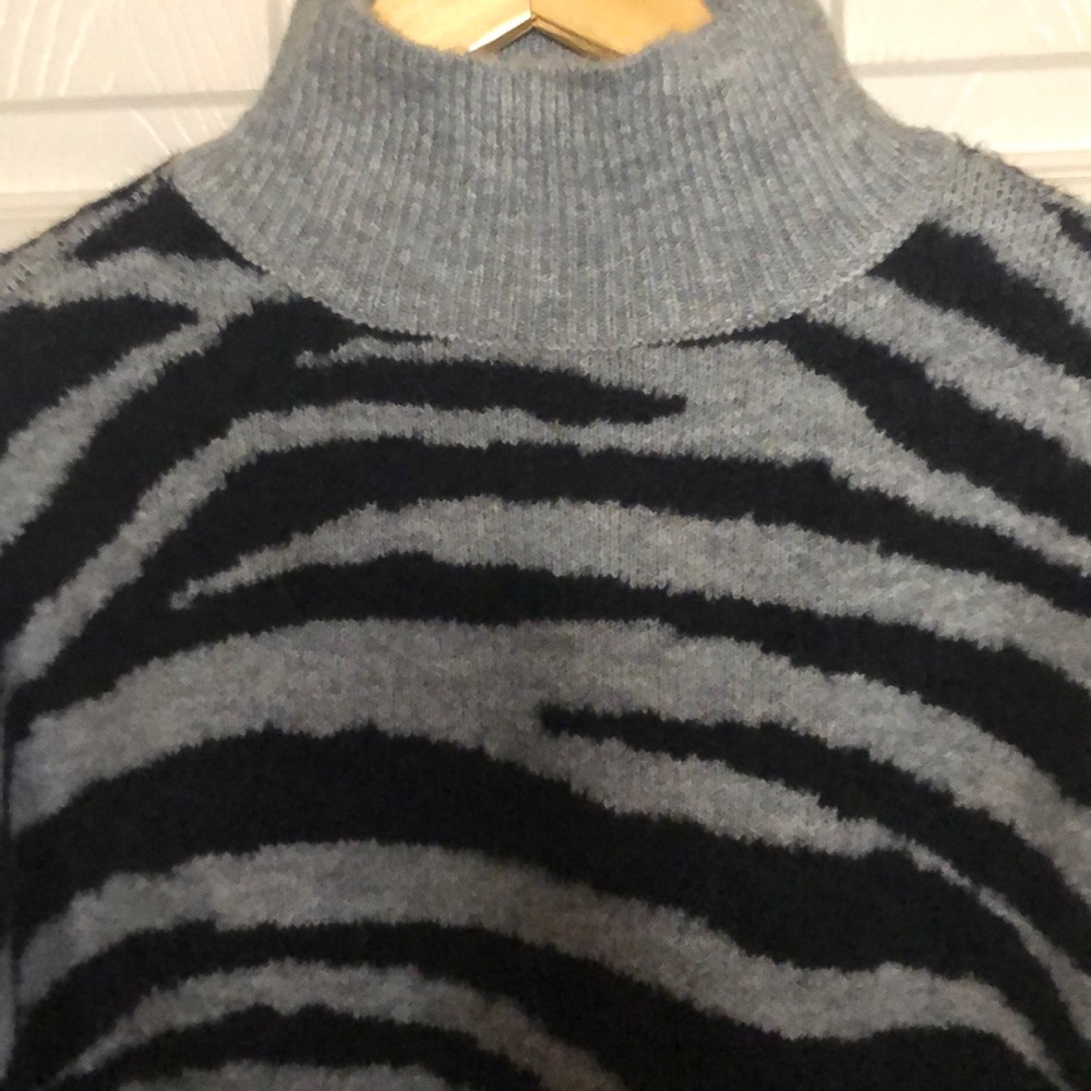 Nine West animal print grey and black sweater